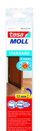 tesamoll® STANDARD Türdichtschiene für glatte Böden, 1m x 37mm, braun
