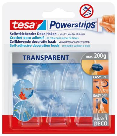 tesa Powerstrips® DECO Haken SMALL, transparent