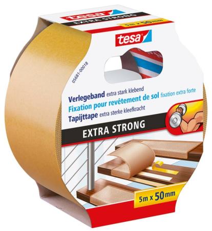 tesa® Verlegeband extra stark klebend, 5m x 50mm, braun