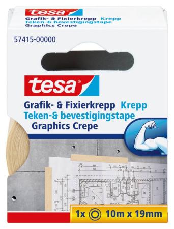 tesa® Grafik- und Fixier-Krepp, 10m x 19mm, farblos