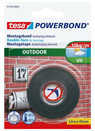 tesa Powerbond® OUTDOOR, 1,5m x 19mm, farblos