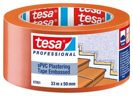 tesa® Professional 67001 Putzband sPVC quergerillt, 33m x 50mm, orange