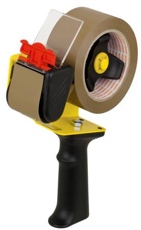 NOPI® Packband Handabroller, für Paketband-Rollen bis 66m x 50mm, gelb-schwarz