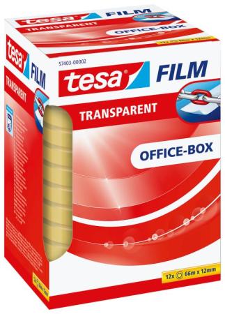 tesafilm® transparent, 66m x 12mm, farblos, Office Box