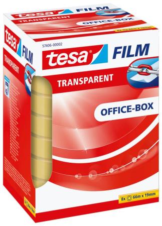 tesafilm® transparent, 66m x 19mm, transparent, Office Box