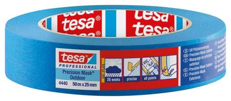 tesa® Professional 4440 Präzisionskrepp Außen UV PLUS, 50m x 25mm, blau