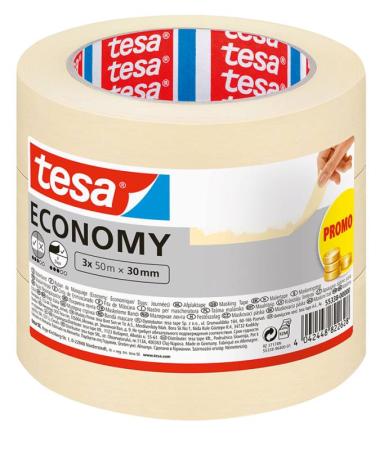 tesa® Masking Economy, 3x 50m x 30mm, beige