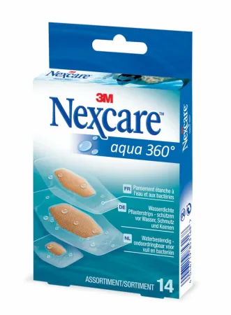 Nexcare™ Aqua 360° Pflaster N1214ASD01, transparent, 6 Pflaster - 21 mm x 27 mm, 6 Pflaster - 26 mm x 56 mm, 2 Pflaster - 30 mm x 62 mm