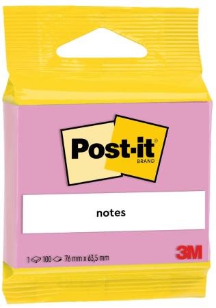Post-it® Notes, Pink, 63.5 mm x 76 mm, 100 Blatt/Block, 1 Block/Packung, 100% PEFC, SGSCH-PEFC-COC-110078