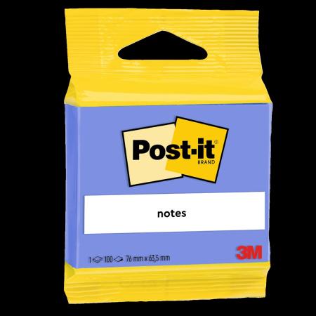 Post-it® Notes, Blau, 63.5 mm x 76 mm, 100 Blatt/Block, 1 Block/Packung, 100% PEFC, SGSCH-PEFC-COC-110078