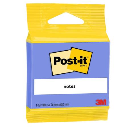Post-it® Notes, Blau, 63.5 mm x 76 mm, 100 Blatt/Block, 1 Block/Packung, 100% PEFC, SGSCH-PEFC-COC-110078