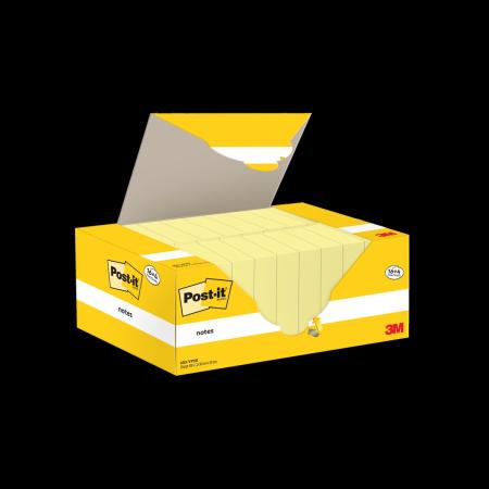 Preview: Post-it® Notes, Gelb, 38 mm x 51 mm, Promotion, 100 Blatt/Block, 16 Blöcke + 4 Gratis/Packung, 100% PEFC, SGSCH-PEFC-COC-110078