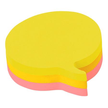 Preview: Post-it® Notes In Stanzform, Sprechblase, Gelb, 70 mm x 70 mm, 76 Blatt/Block, 3 Blöcke/Packung, 100% PEFC, SGSCH-PEFC-COC-110078