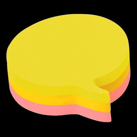 Preview: Post-it® Notes In Stanzform, Sprechblase, Gelb, 70 mm x 70 mm, 76 Blatt/Block, 3 Blöcke/Packung, 100% PEFC, SGSCH-PEFC-COC-110078