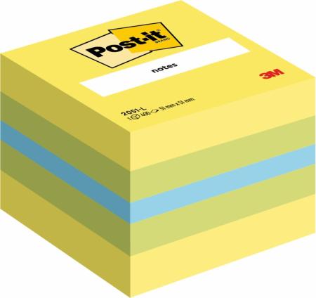 Post-it® Notes Mini Würfel, Verschiedene Farben, 51 mm x 51 mm, 400 Blatt/Block, 1 Block/Packung, 100% PEFC, SGSCH-PEFC-COC-110078
