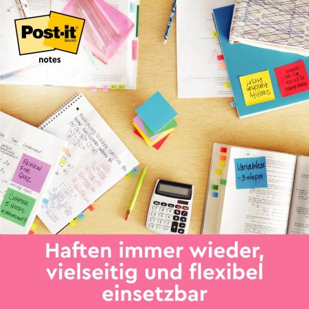 Preview: Post-it® Notes, Pink, 63.5 mm x 76 mm, 100 Blatt/Block, 1 Block/Packung, 100% PEFC, SGSCH-PEFC-COC-110078
