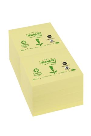 Post-it® Recycling Notes 6541GE, 76 x 76 mm, gelb, 1 Block à 100 Blatt