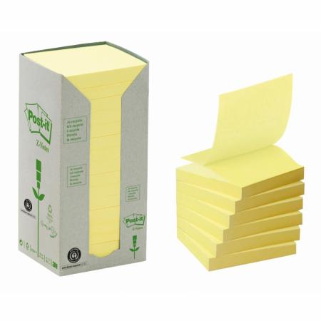 Post-it® Recycling Z-Notes, gelb, 16 Blöcke, 76 x 76 mm