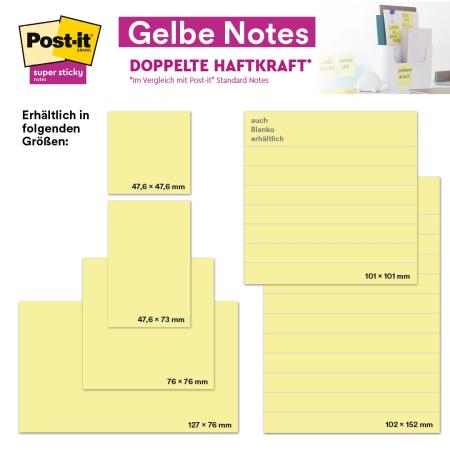 Preview: Post-it® Notes, Gelb, 38 mm x 51 mm, Promotion, 100 Blatt/Block, 16 Blöcke + 4 Gratis/Packung, 100% PEFC, SGSCH-PEFC-COC-110078