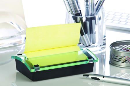Post-it® Z-Notes Spender C2015, 127 x 76 mm, schwarz, transparent, 1 Z-Notes Spender inkl. 1 Block Z-Notes à 100 Blatt, 100% PEFC SGSCH-PEFC-COC-110078
