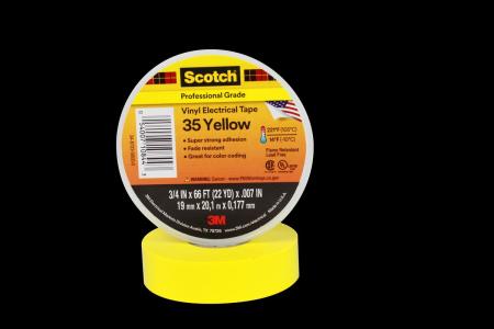 Scotch® 35 Vinyl Elektro-Isolierband, Gelb, 19 mm x 20 m, 0,18 mm