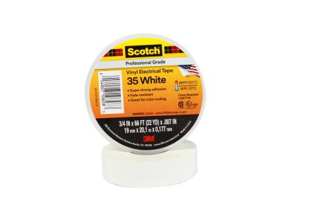 Scotch® 35 Vinyl Elektro-Isolierband, Weiß, 19 mm x 20 m, 0,18 mm
