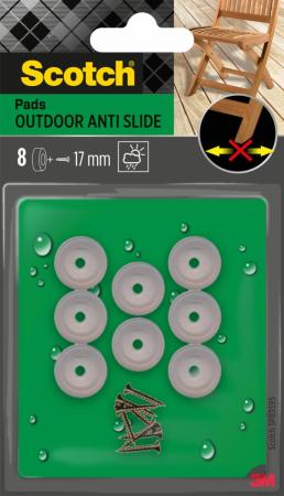 Scotch® Antirutsch-Pads für den Außenbereich zum Anschrauben SP83S95, transparent, Ø 17 mm, 8/Packung
