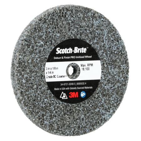 Preview: Scotch-Brite™ Deburr and Finish Pro Kompaktscheibe DP-UW, 75 mm x 3,2 mm x 6,35 mm, 8C CRS+