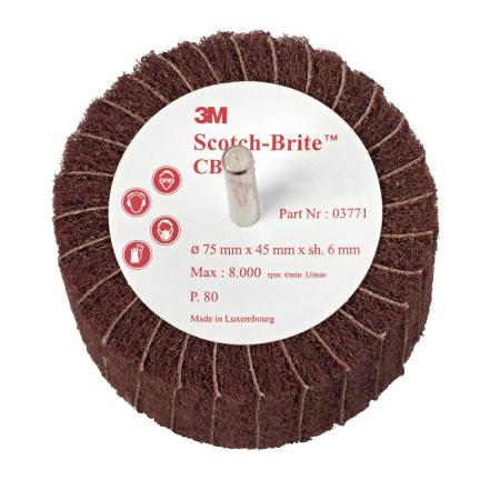 Scotch-Brite™ Lamellenbürste CB-ZS, rot, 76,2 mm, 45 mm, 6 mm, P60, A, fine