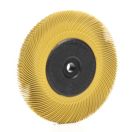 Preview: Scotch-Brite™ Radial Bristle Brush BB-ZB mit Kunststoff-Flansch, gelb, 152,4 mm x 12,7 mm x 25,4 mm, P80, Typ C