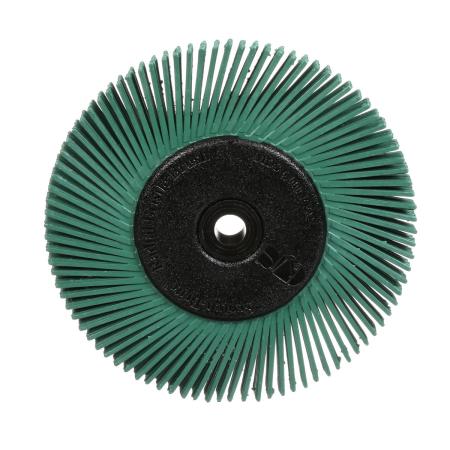 Preview: Scotch-Brite™ Radial Bristle Brush BB-ZB mit Kunststoff-Flansch, grün, 152,4 mm x 12,7 mm x 25,4 mm, P50, Typ A