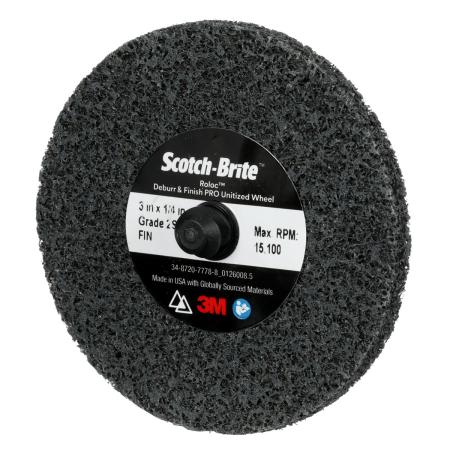 Preview: Scotch-Brite™ Roloc™ Deburr and Finish PRO Verpresste Kompaktscheibe DP-UR, TR, 76 mm x 6,35 mm, 2S FIN