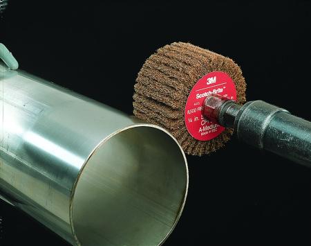 Preview: Scotch-Brite™ Roloc™ Lamellenbürste PF-ZR, braun, 63 mm x 32 mm, A MED