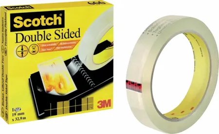 Scotch® doppelseitiges Klebeband, 1 Rolle, 19 mm x 33 m