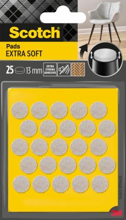 Scotch® Extra weiche Filzpads SP84A18, selbsthaftend, beige, Ø 13 mm, 25/Packung