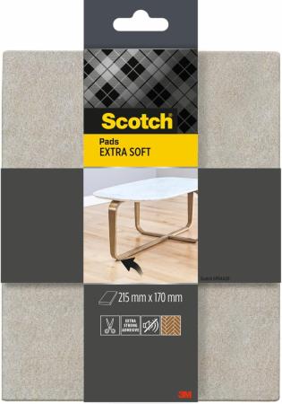 Scotch® Extra weiche Filzpads SP84A28, selbsthaftend, beige, 215 mm x 170 mm, 1/Packung
