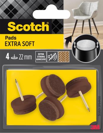 Scotch® Extra weiche Filzpads zum Annageln SP84N30, braun, Ø 22 mm, 4/Packung
