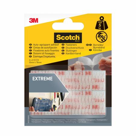Scotch™ Extreme Klebverschluss RF6730001, Transparent, 25 mm x 75 mm, 2 Sets/Packung