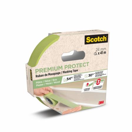 Scotch® Greener Premium Protect Malerabdeckband 2055, 24 mm x 41 m, 1 Rolle/Packung - 70% PEFC SGSCH-PEFC-COC-110078