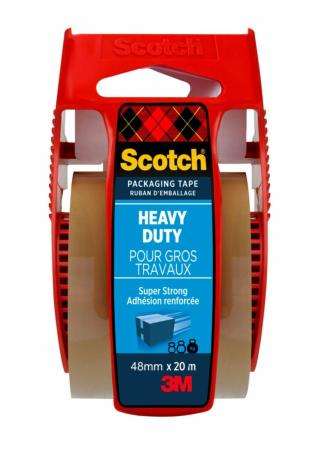 Scotch® Extra starkes Verpackungsklebeband, Braun, 48 mm x 20,3 m, 1 Rolle auf Handabroller/Packung