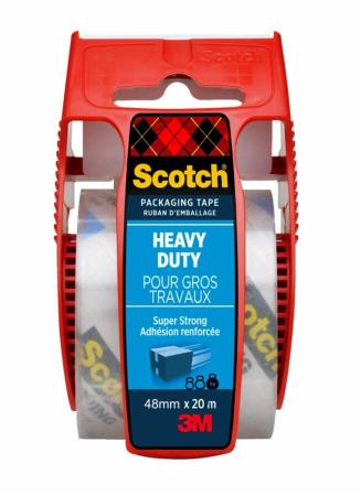 Scotch® Extra starkes Verpackungsklebeband, Transparent, 48 mm x 20 m, 1 Rolle auf Handabroller/Packung