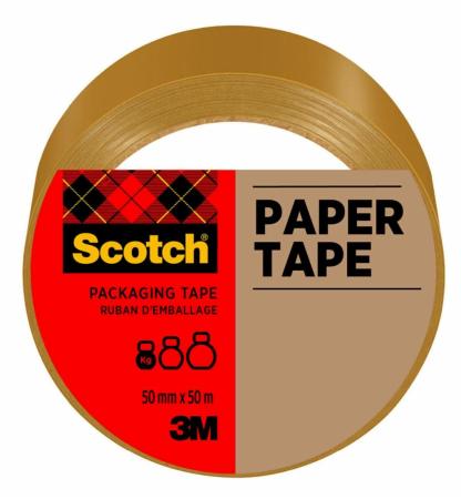 Scotch® Verpackungsklebeband aus Papier, Braun, 50 mm x 50 m, 1 Rolle/Packung
