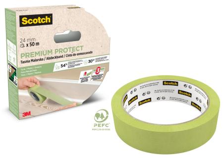 Preview: Scotch® Premium Protect Malerabdeckband, 24 mm x 50 m, 70% PEFC SGSCH-PEFC-COC-110078