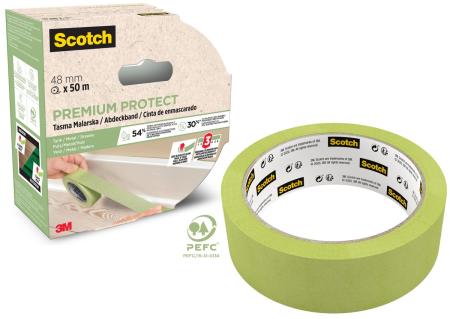 Preview: Scotch® Premium Protect Malerabdeckband, 48 mm x 50 m, 70% PEFC SGSCH-PEFC-COC-110078