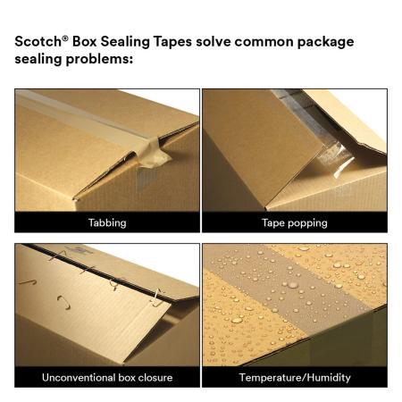 Preview: Scotch® Stark haftendes Verpackungsdichtband 375+, Transparent, 48 mm x 50 m