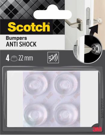 Scotch® Stoßabsorbierende Elastikpuffer für Wände SP91A64, selbsthaftend, transparent, Ø 22 mm, 4/Packung