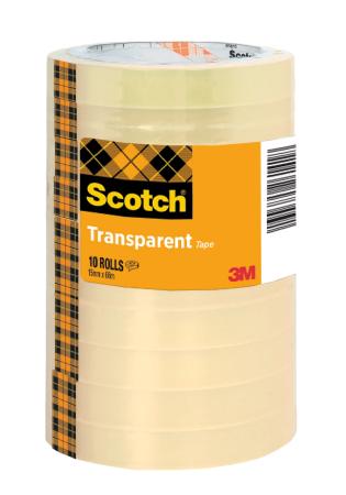 Scotch® Transparentes Klebeband 508, 15 mm x 66 m, 10 Rollen/Packung