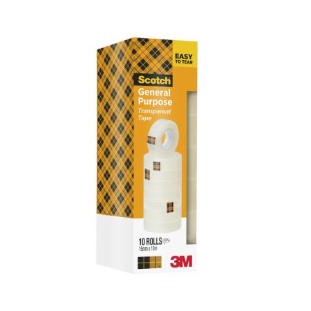 Scotch® 508 Transparentes Klebeband 15 mm x 10 m, 10 Rollen/Packung, Kartonverpackung