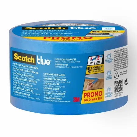 ScotchBlue™ Malerabdeckband für scharfe Linien, 24 mm x 41 m, 2 Rollen/Packung, 100% PEFC SGSCH-PEFC-COC-110078