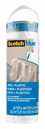 ScotchBlue™ Malerabdeckfolie mit Klebeband Nachfüllrolle PT2093EL-48, 1,21 m x 27,4 m (33,4 m2), 1 Rolle/Paket, 100% PEFC, SGSCH-PEFC-COC-110078